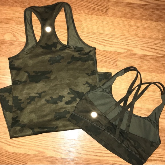 Lululemon RARE SET Camo Tank Top & Flow Bra Size 4 - Picture 6 of 8